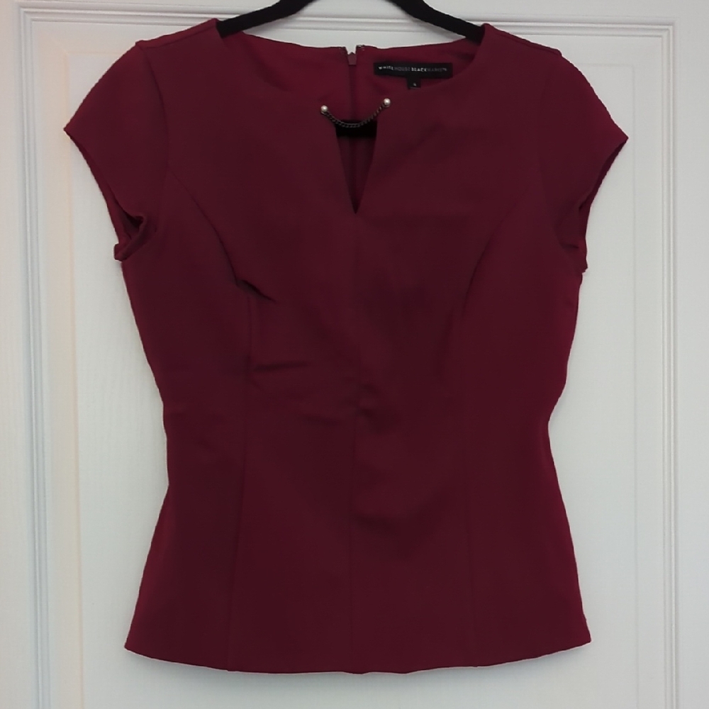 White House Black Market Burgundy Blouse